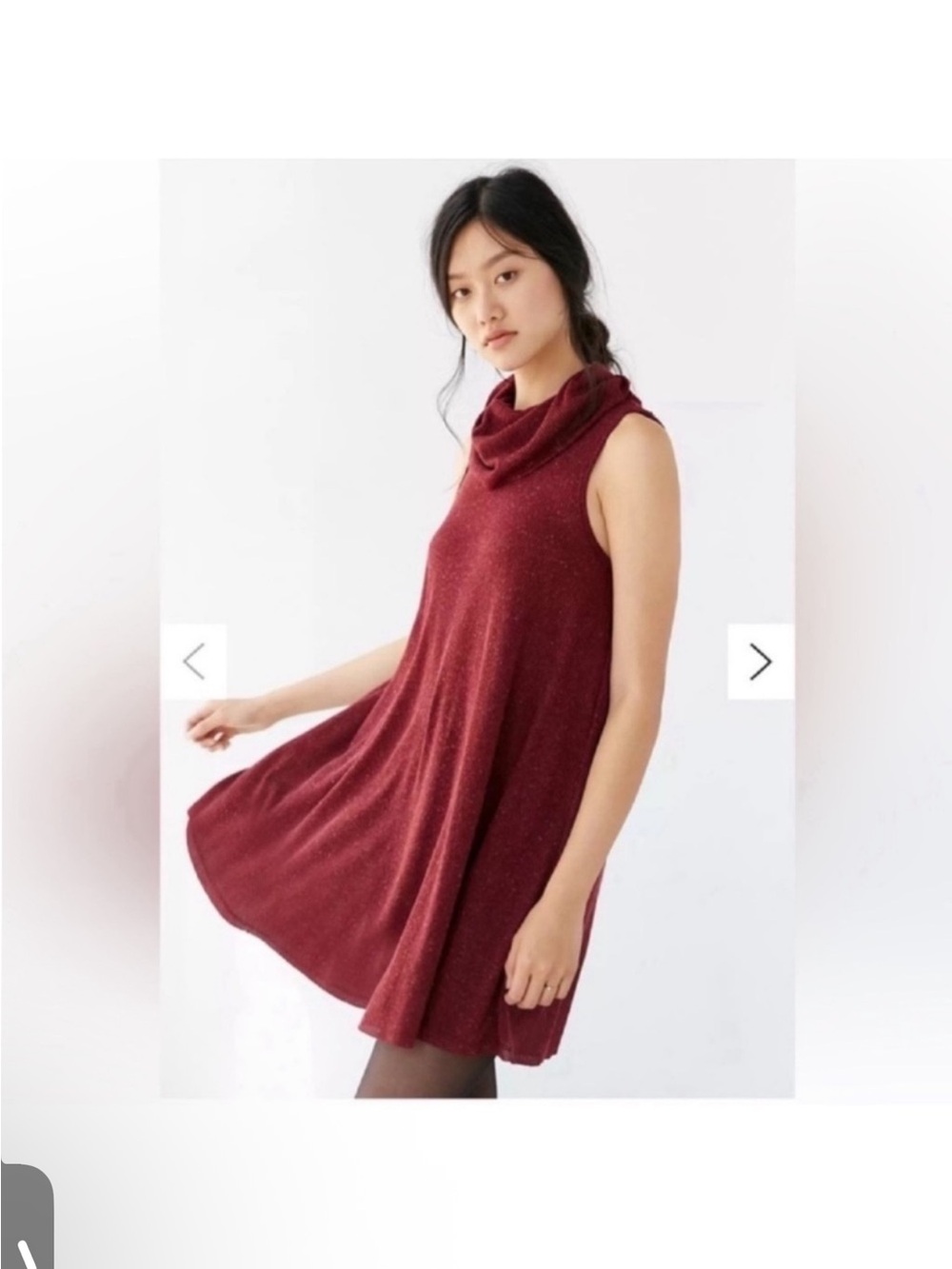 Urban Outfitters BDG Sleeveless ribbed Knit Mini Tunic dress Sz S Burgundy Red